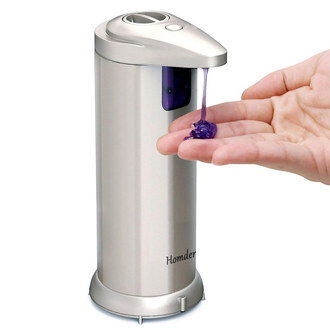 Steel Touch-Free Soap Dispenser Pump With Blue Gel