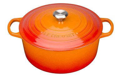 8 Litres Iron Covered Casserole Dish With Red Exterior