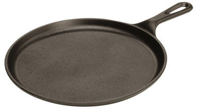 Round Cast Iron Pancake Pan In Black
