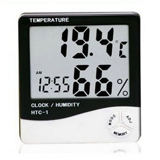 LCD Electronic Display Hygrometer In Black And White Exterior