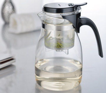 Filter Glass Teapot With Infuser And Black Handle