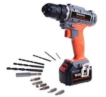 Lithium Powered Screwdriver With Red Grip