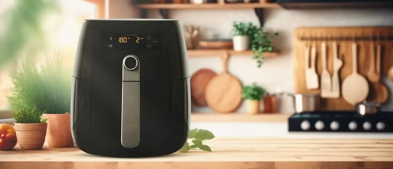 Digital Air Fryer On Wood