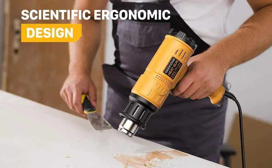 Seekone Heat Gun Removing Paint On Wood