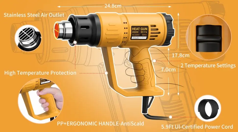 Takgiko Paint Stripping Heat Gun Settings