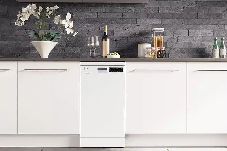 White Skinny Dishwasher Under Counter