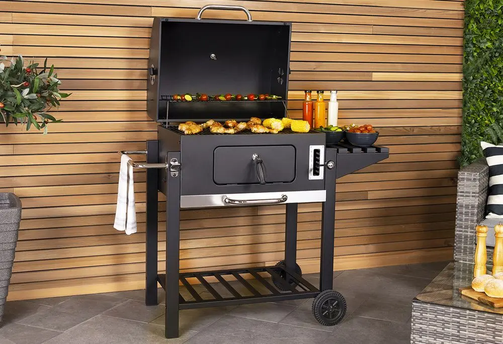Black Barbecue For Cooking Meat & Veg