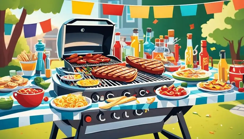Barbecue Cooking Steak And Burgers