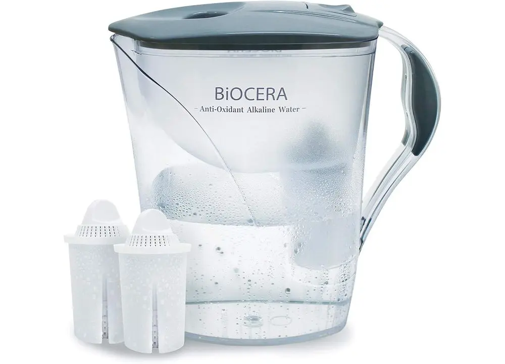 Biocera Alkaline Filter Jug In White Desk