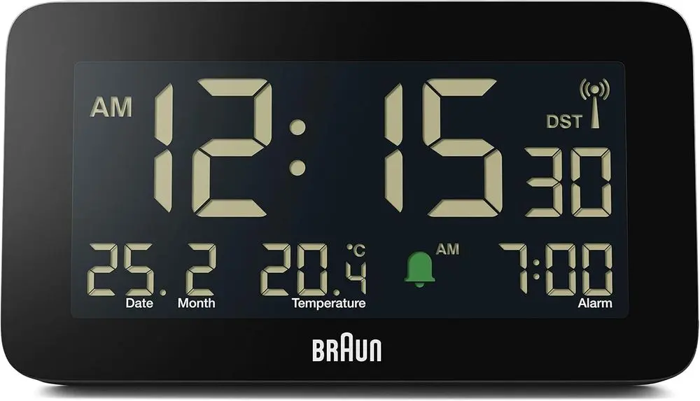 Braun Digital Alarm Clock In Black