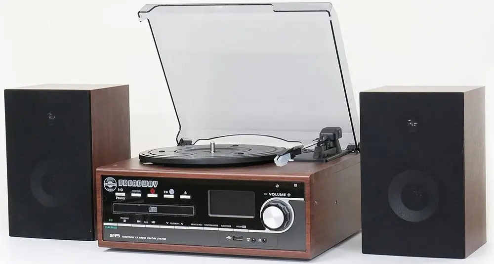 Steepletone CD Vinyl Music Player x2 Speakers
