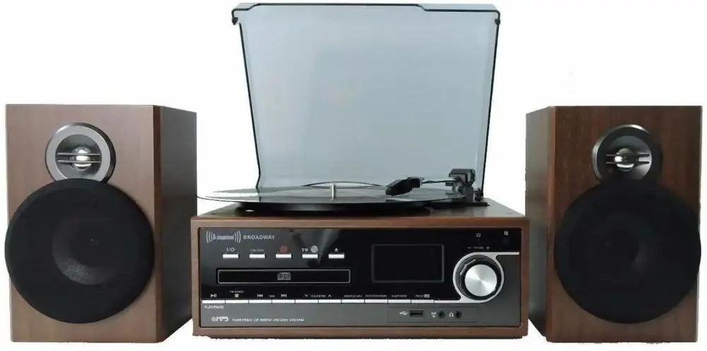 Steepletone CD Vinyl Music Player With Open Lid