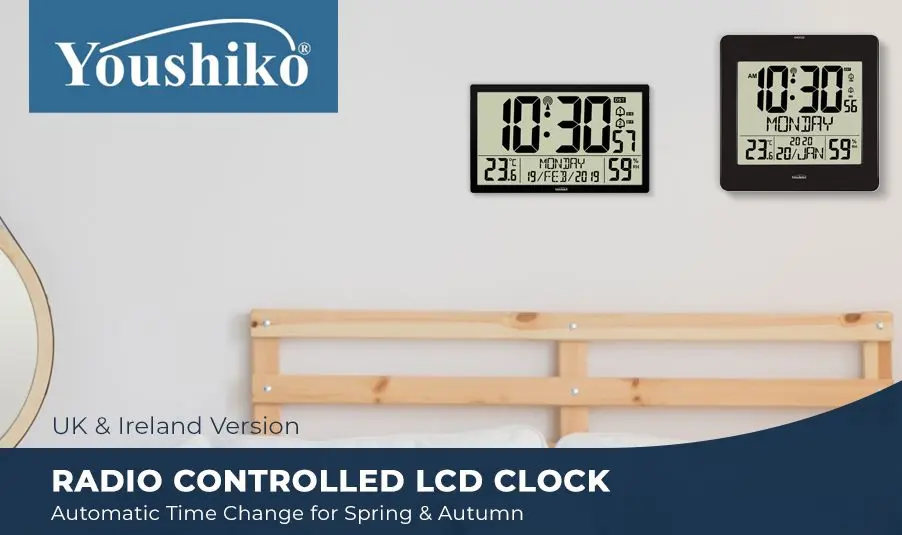 Youshiko Jumbo LCD Wall Clock In Black