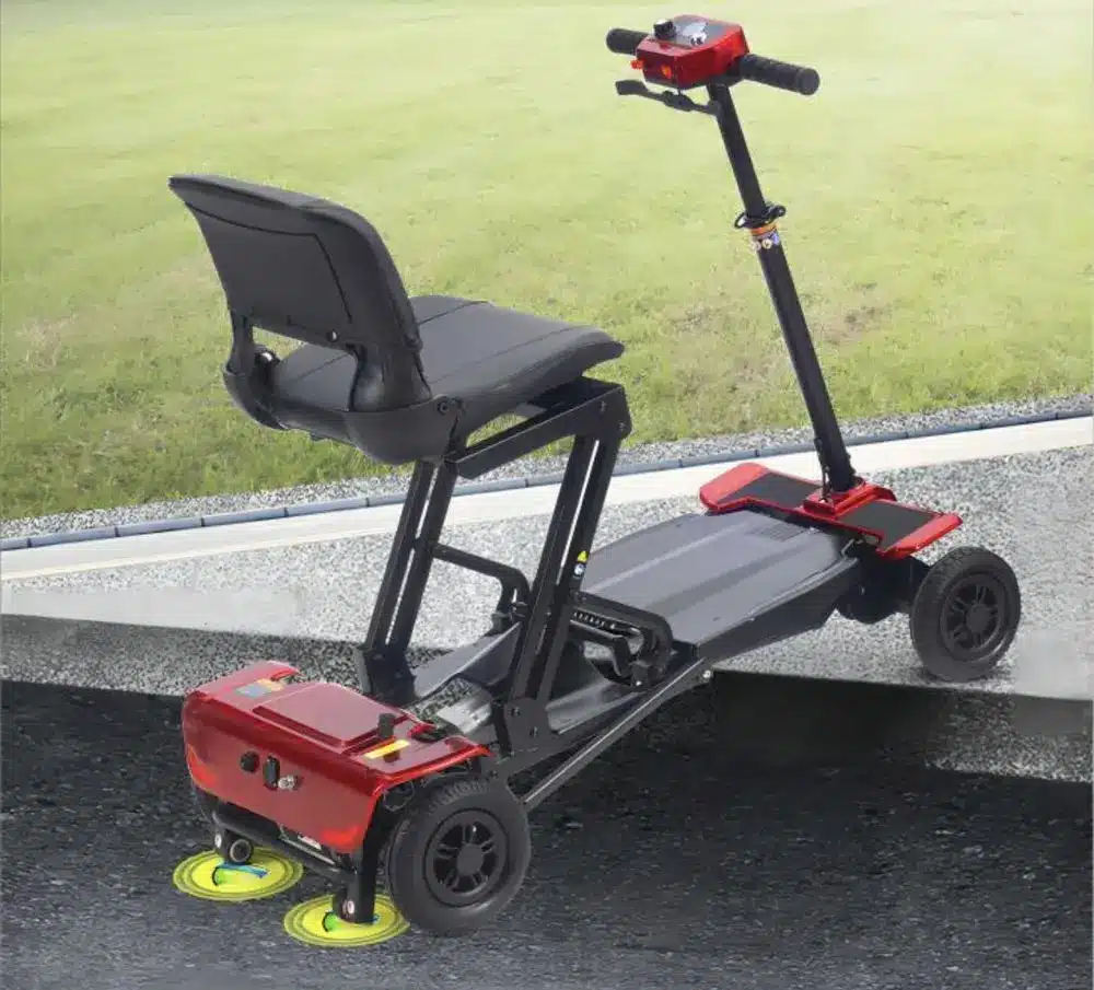 Mobility Scooter With Anti-Tilt In Red