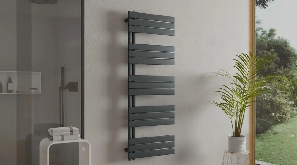 Wall-Mounted Heated Towel Rail In Bathroom
