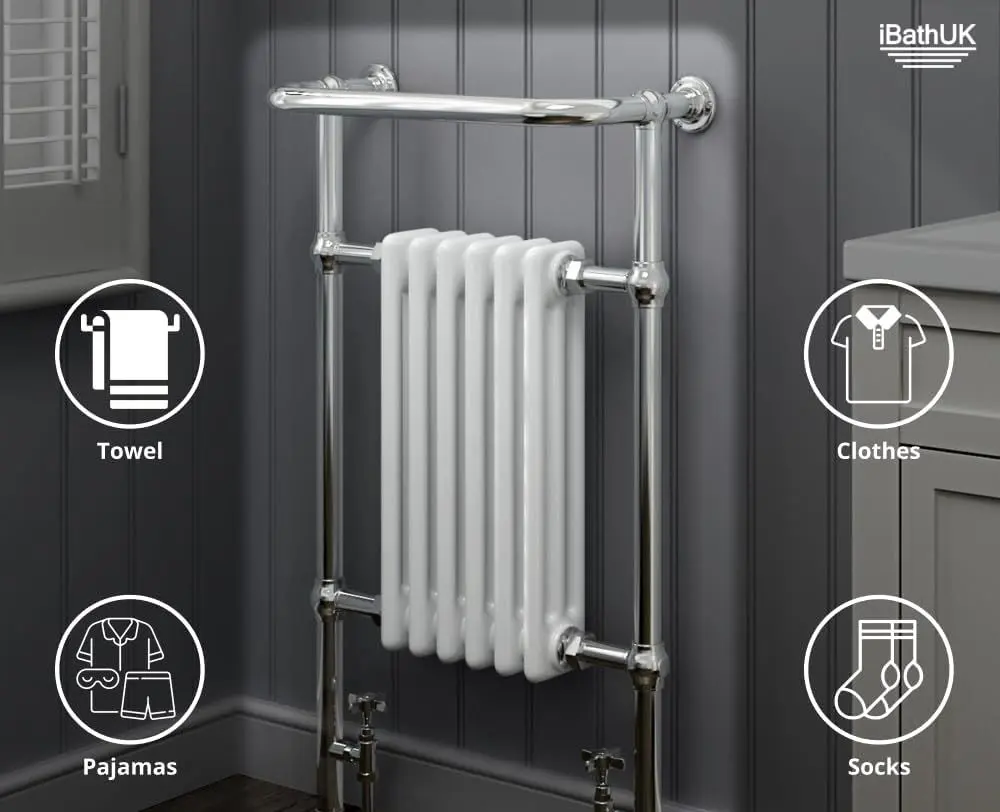 Slim Heated Towel Rail On Wall