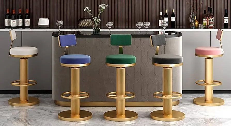 Bar Stools With Backs & Round Bases