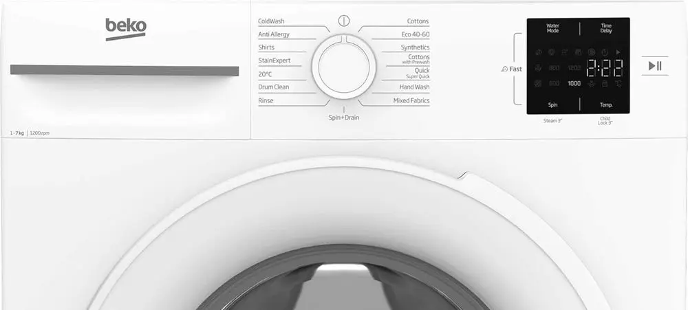 Beko 7 Kg Washing Machine Settings