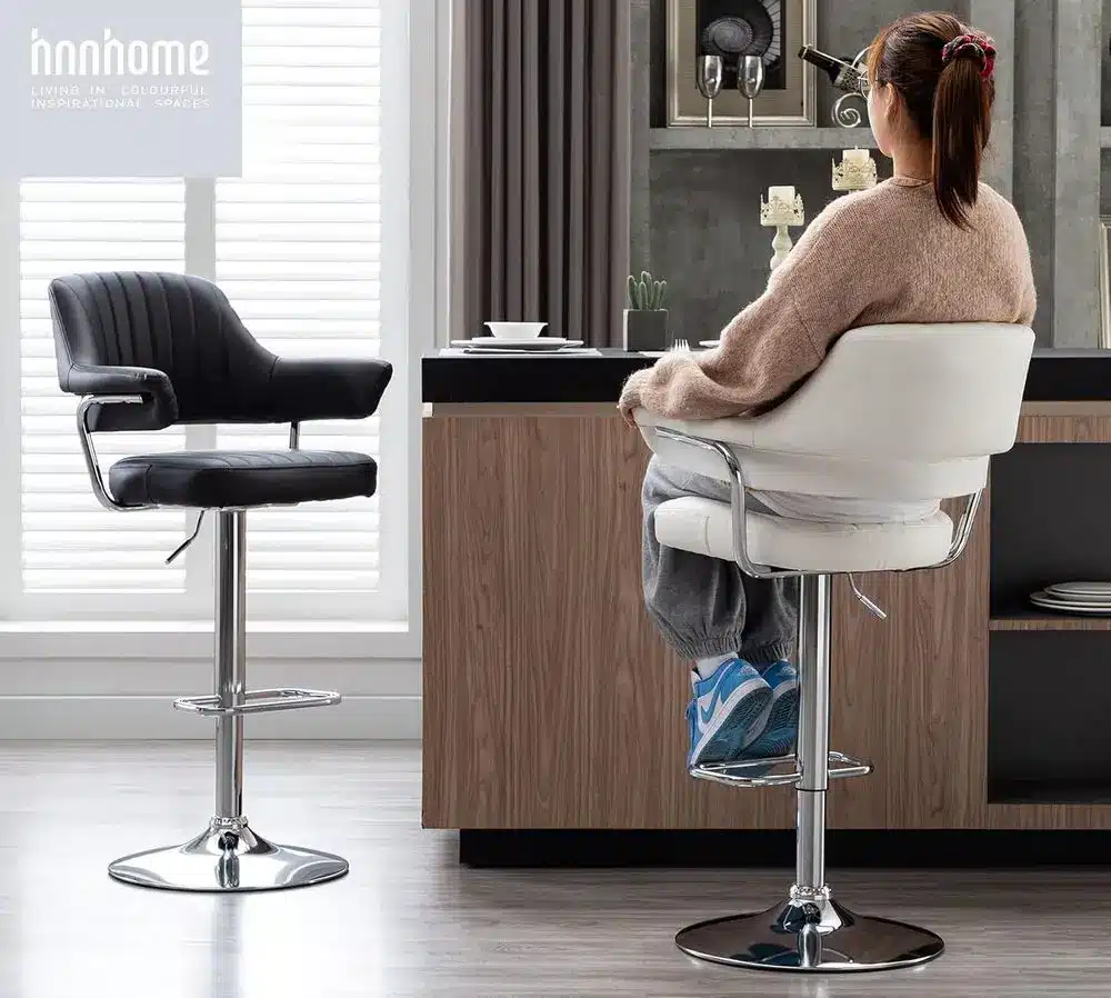 HNNHome Modern Emper Stool With Chrome Base