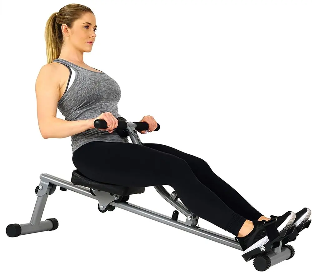 Sunny Compact Rowing Machine With Woman