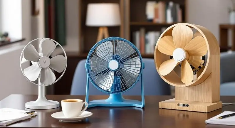 x3 USB Desktop Fans On Table