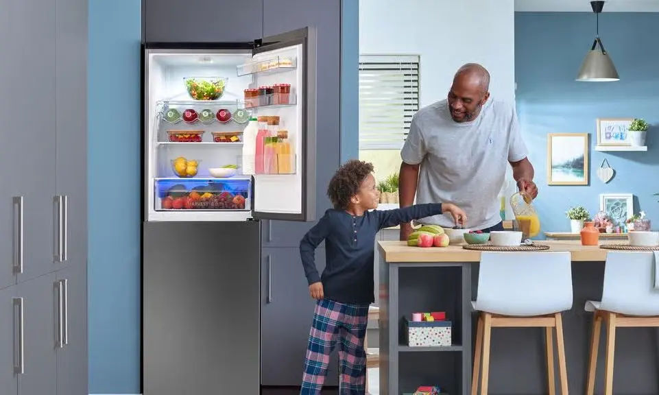 50 50 Freestanding Fridge Freezer In Grey