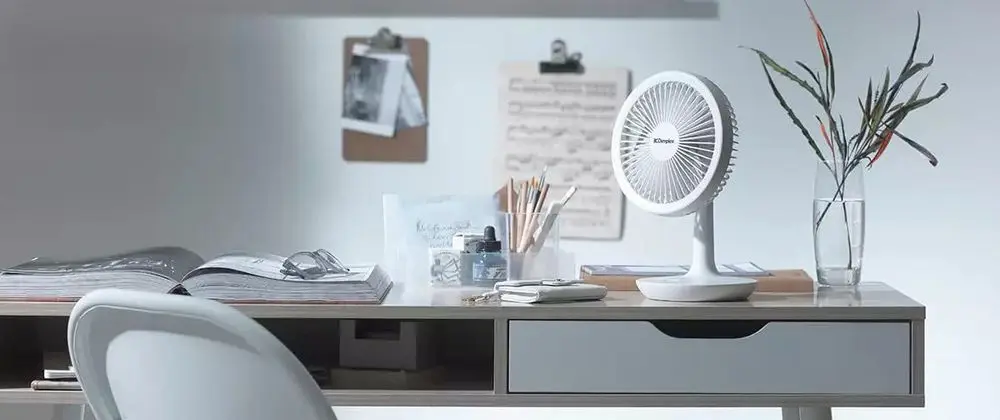 Table Top Fan In All White