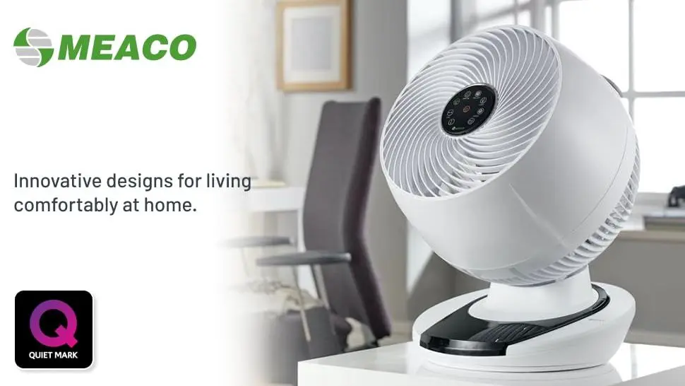 Meaco Air Circulator Desk Fan In All White