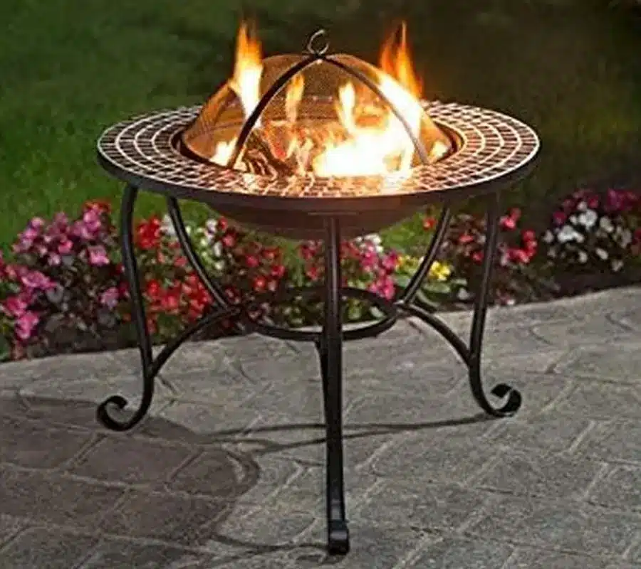 MMJ Metal Garden Fire Pit On Terrace