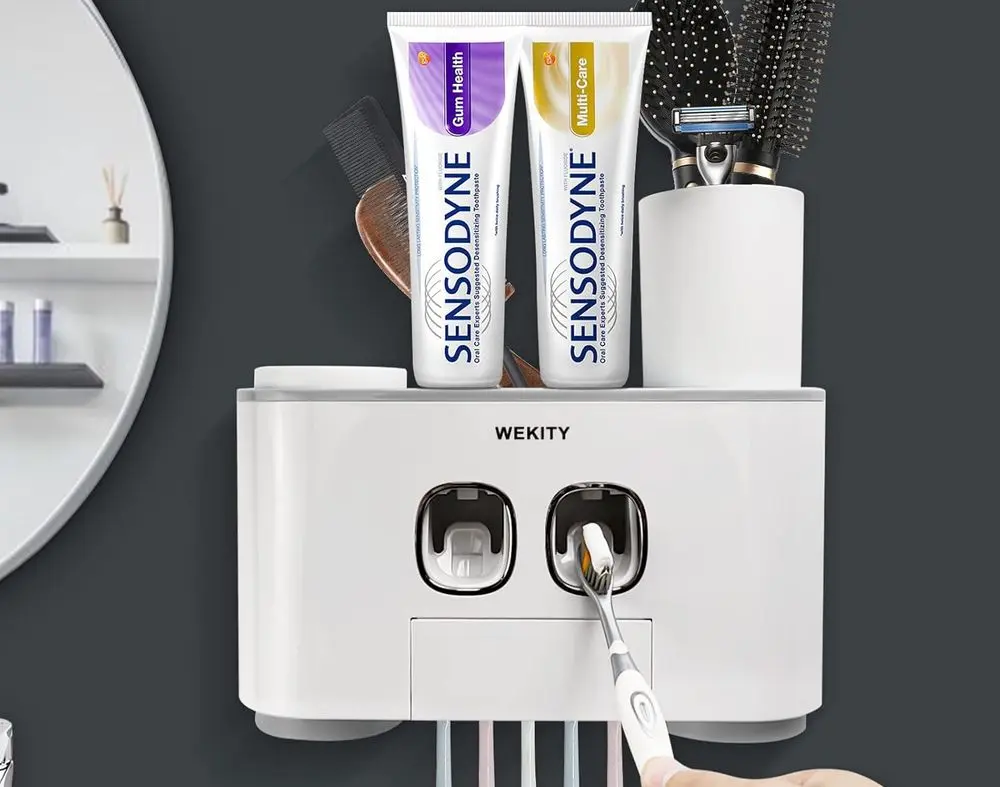 Wekity Toothpaste Squeezer Kit For 5 Brushes