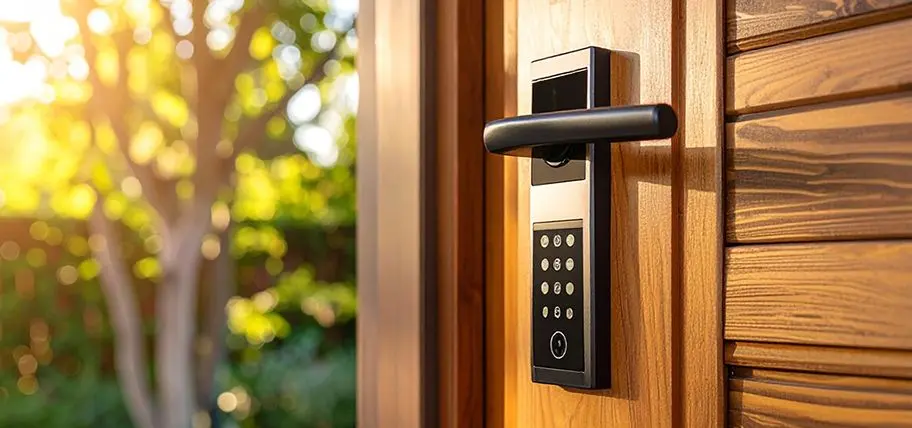 Keypad Door Lock With Black Handle