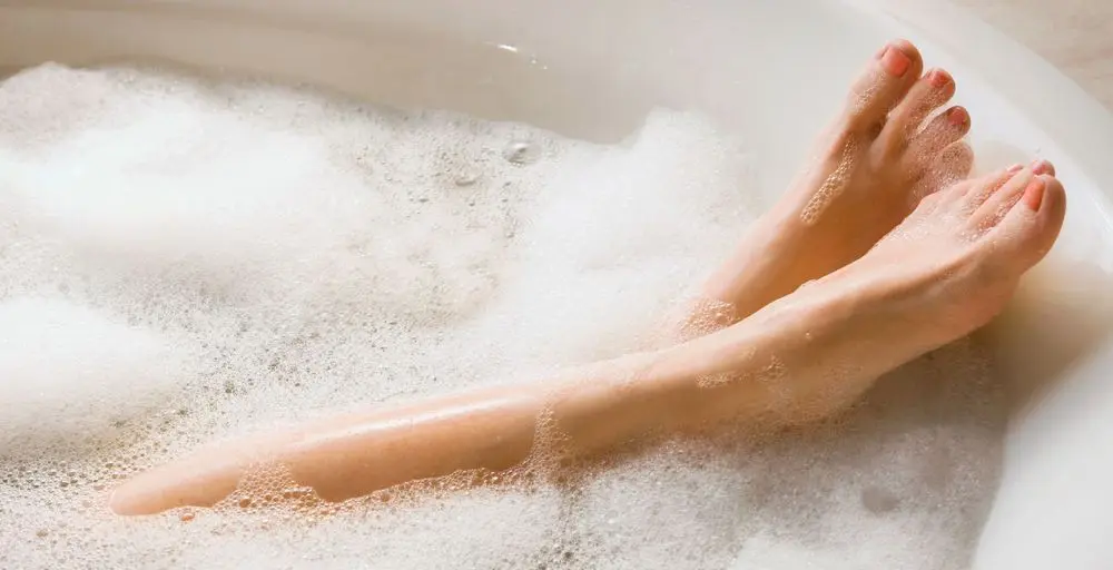 Feet In White Bath