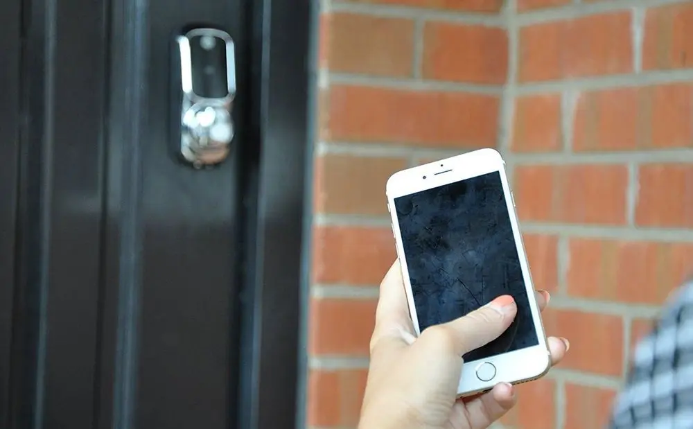 YALE Keyless Entry Connect Lock On Black Door