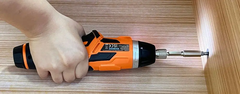 Cordless Screwdriver Set On Wood