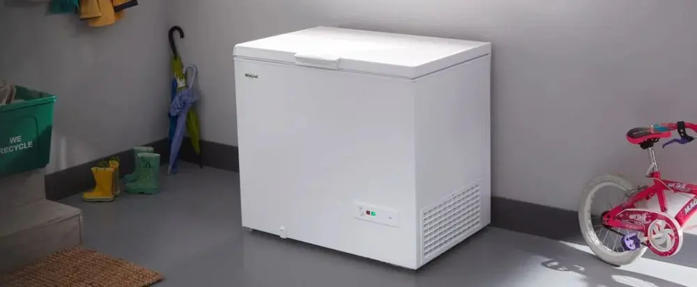 Chest Fridge Freezer On Concrete Floor