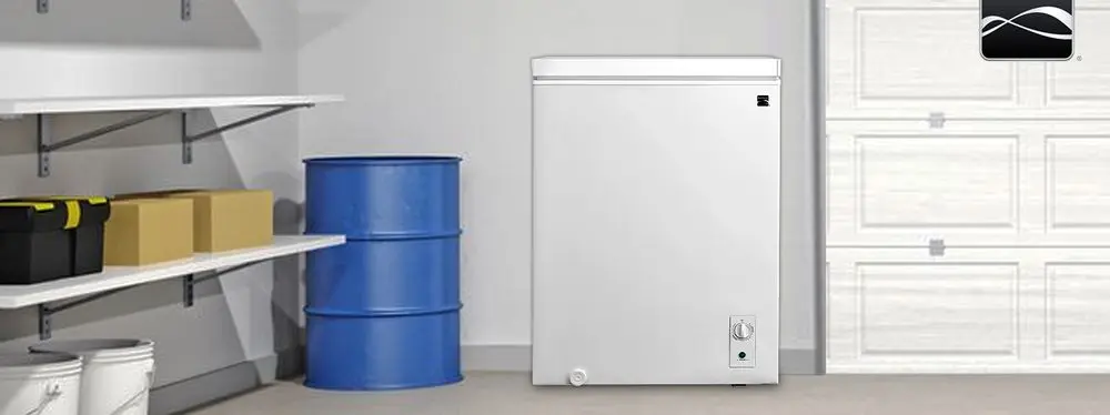 Upright Chest Freezer Next To Cupboard