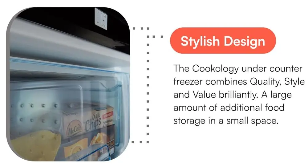 Cookology Freestanding Under Counter Freezer With Food