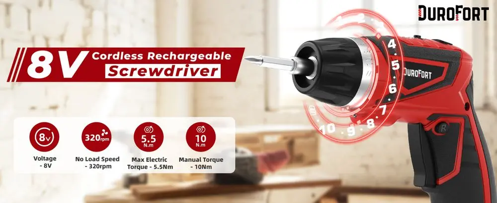 DuroFort Electric Screwdriver Set 8V
