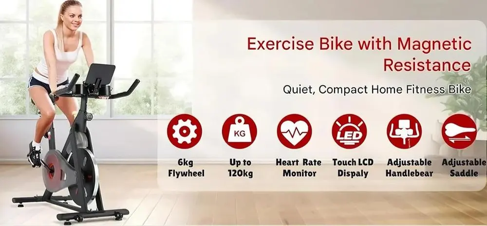 LIFERUN Exercise Magnetic Bike 6Kg Flywheel