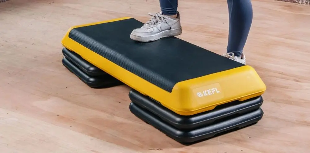 Step Aerobics Stepper On Pine Flooring