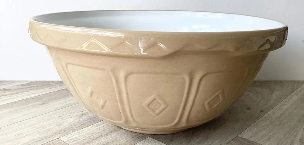 Deep Ceramic Mixing Bowl White Interior