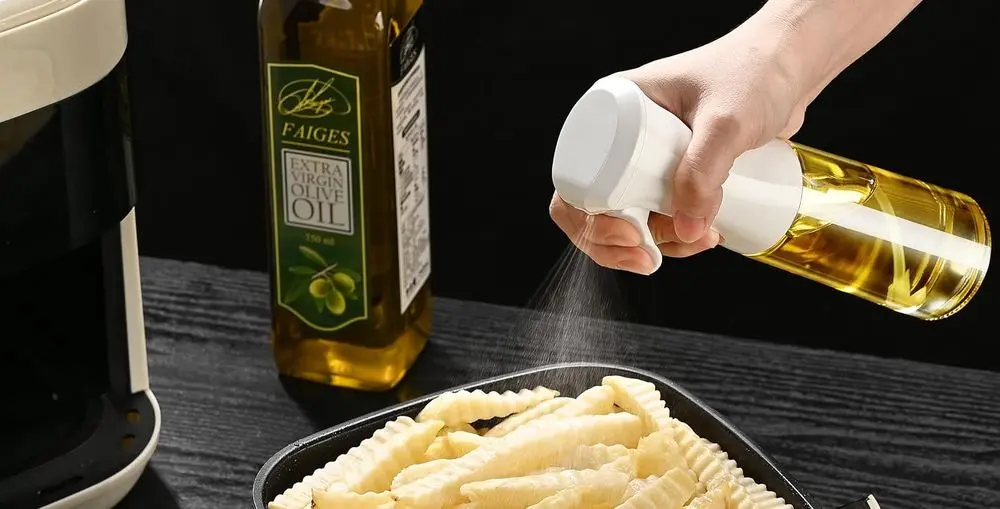 Oil Cooking Spray Bottle On Chips