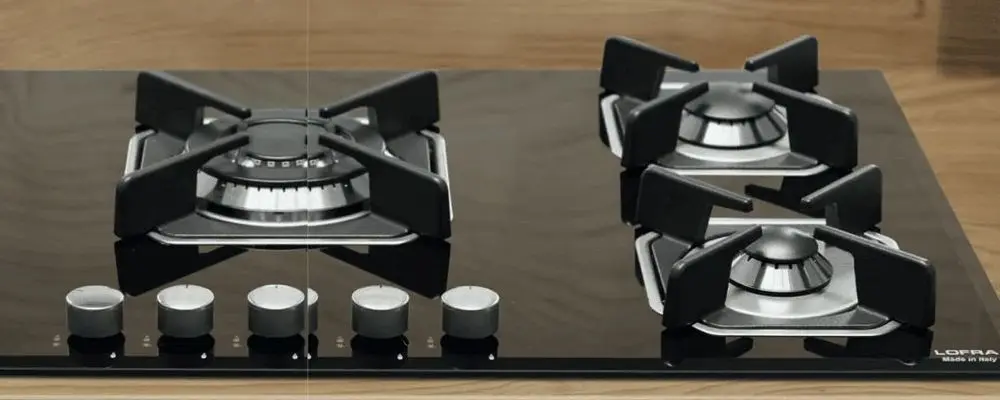 Black Gas Hob Three Burners
