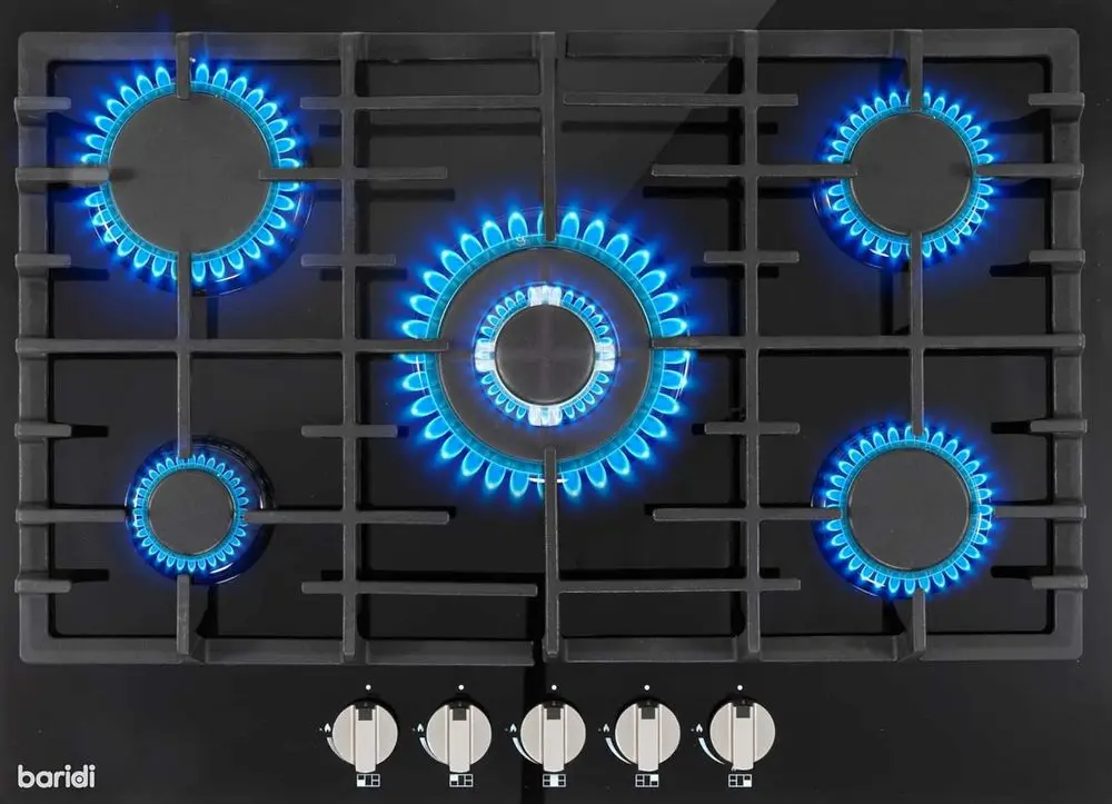 Baridi 70cm Gas on Glass Hob