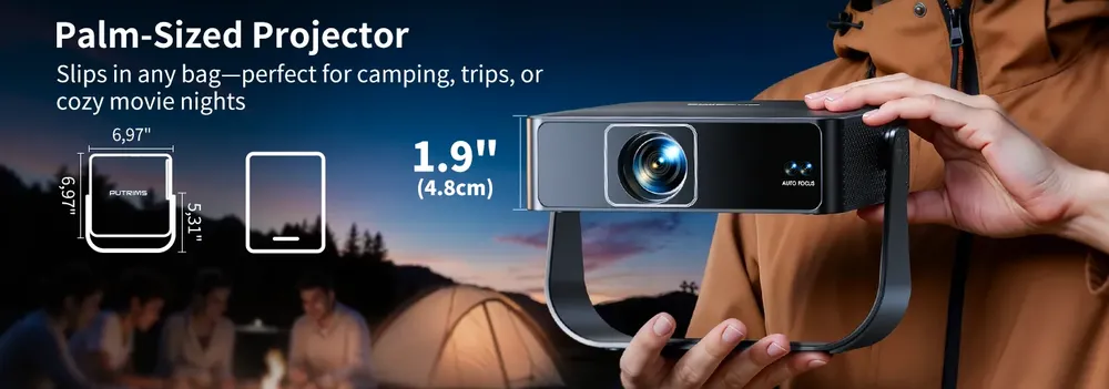 Putrims Rotatable Smart Projector Outdoors