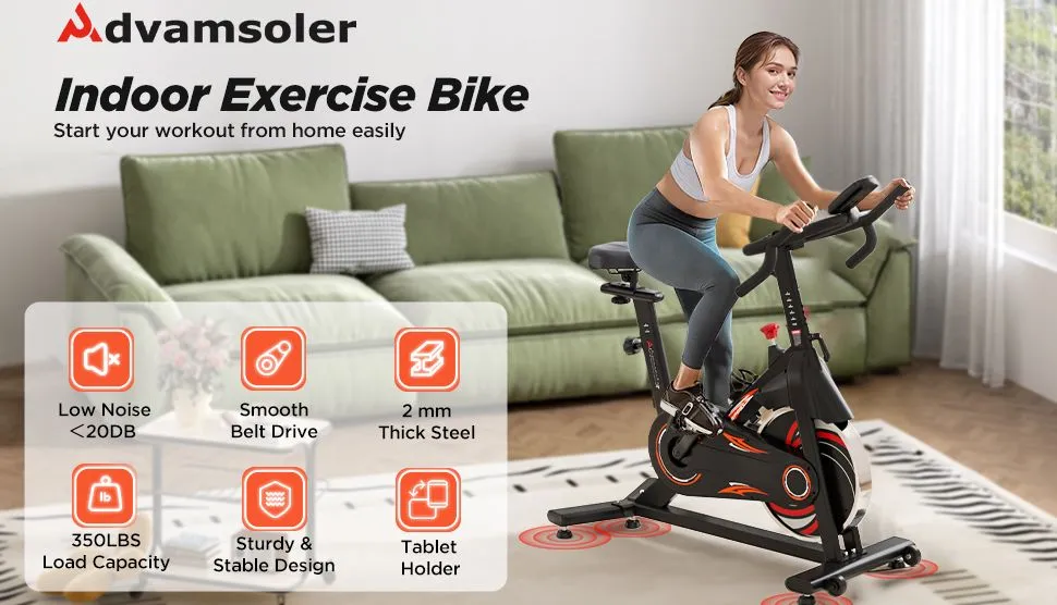 Advamsoler Indoor Cycling Bike Belt Driven