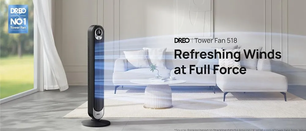 Dreo 42 Inch Tower Fan 9 Speed Power