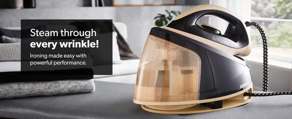 GEEPAS 2400W Steam Generator Iron In Black