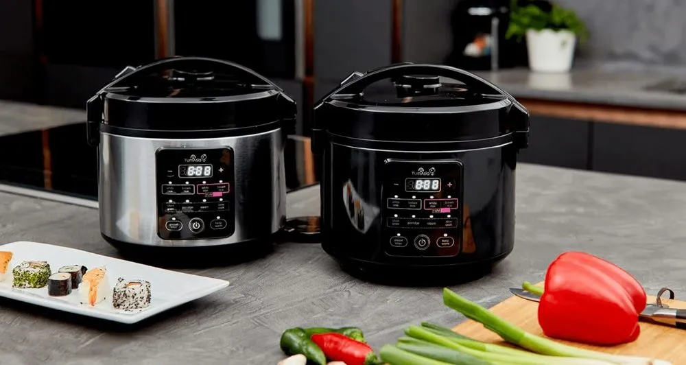 Kumo Yum Asia YumCarb Rice Cookers In Steel & Black
