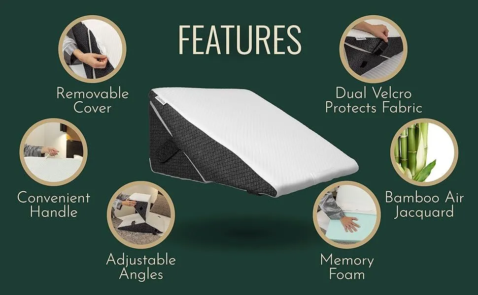 Lundholm Bed Wedge For Discomfort Memory Foam